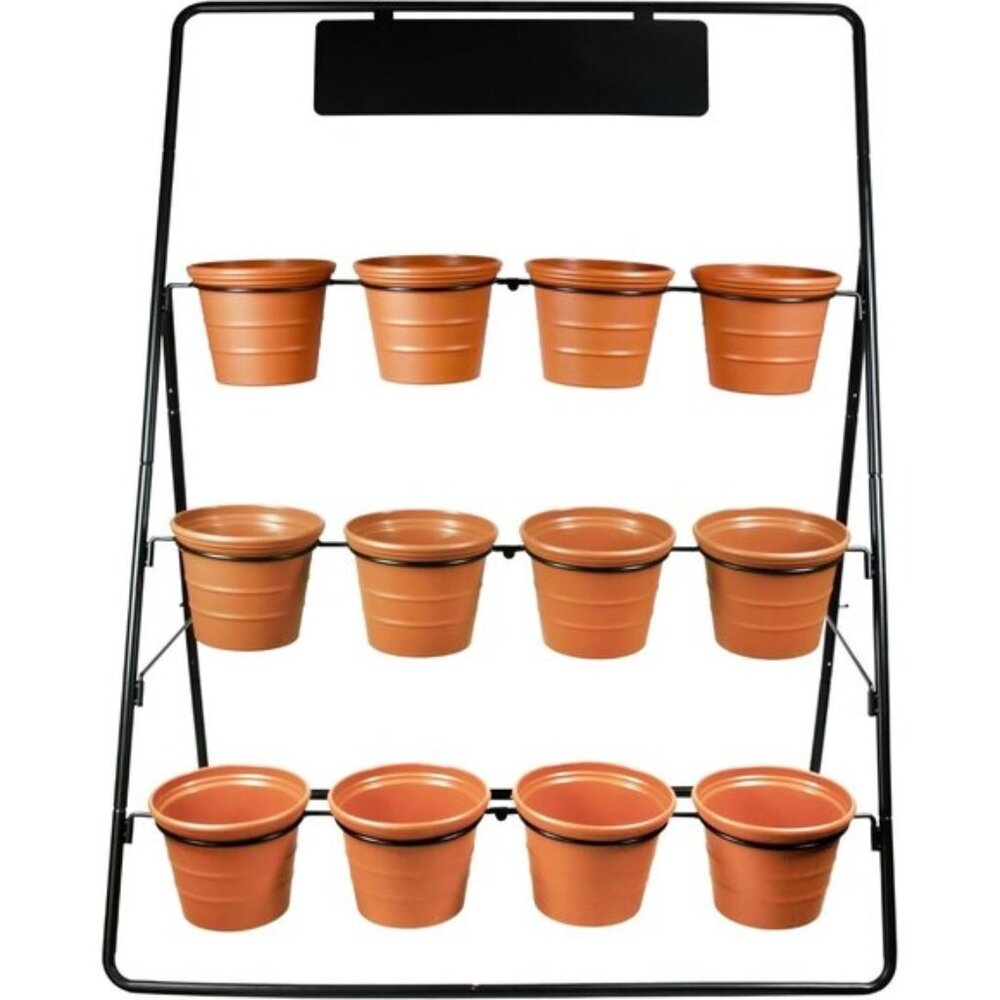 New 3-Tier Metal Plant Stand, Ladder Shelf with 12 Pot Holders Home & Garden